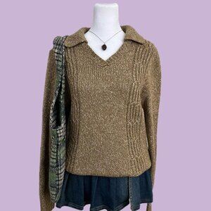 y2k beige girly preppy downtown it girl knit sweater